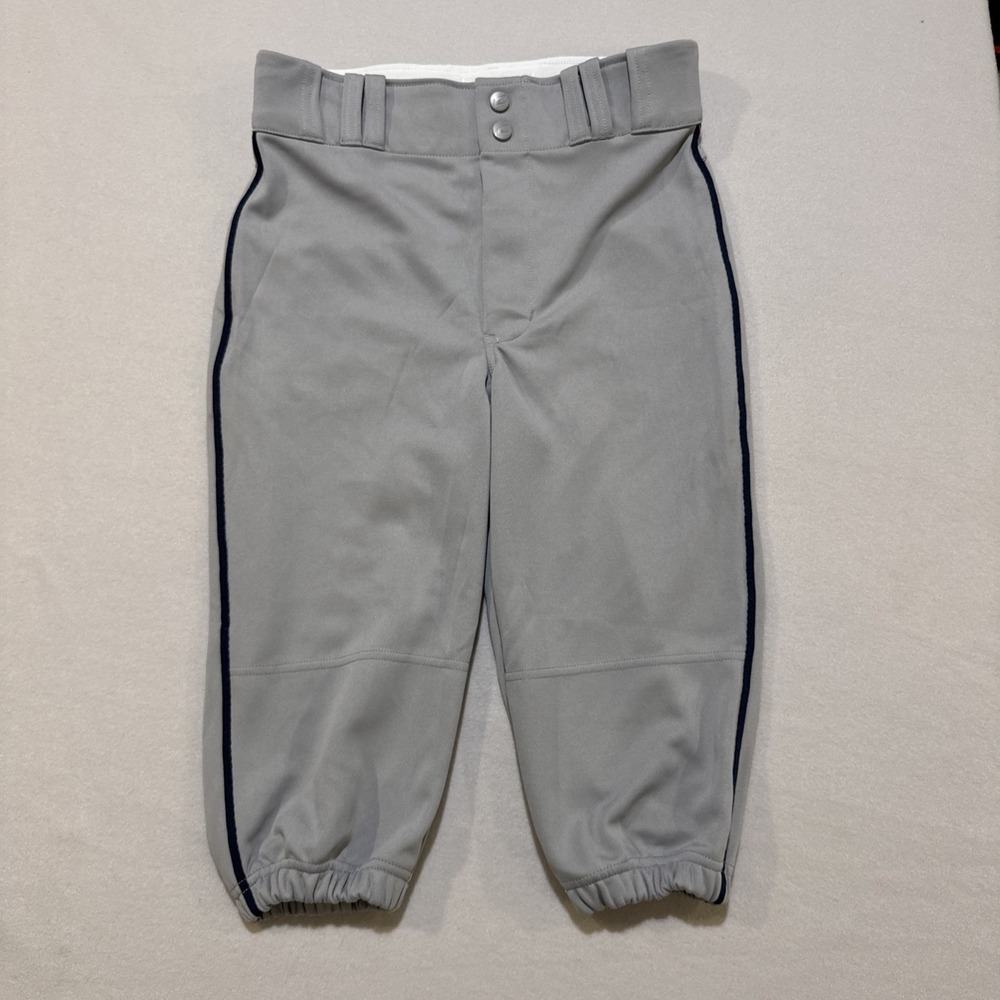 Champro baseball pants Knicker Style Short Youth Xl Gray W/ Navy Stripe